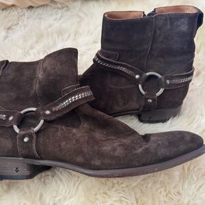 John Varvatos Dark Brown Suede Boots